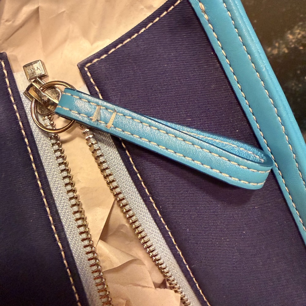 Coach Hamptons Twill Garden Tote Bag #6734 - Deep Marine Navy Blue - Picture 15 of 16